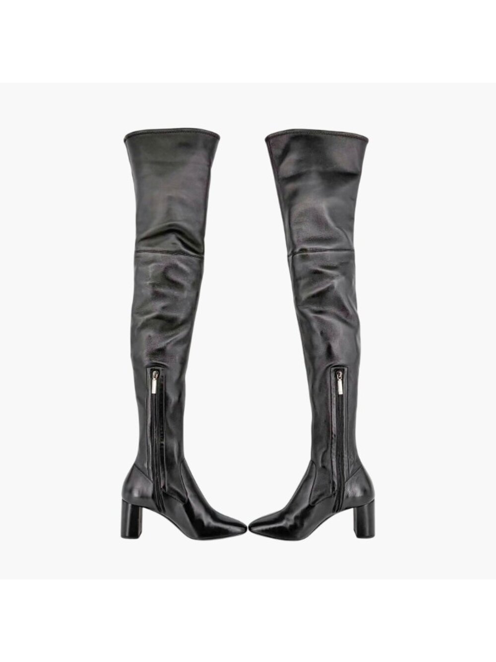 Saint Laurent Loulou YSL Thigh High Over The Knee Boots Black Size 38.5 US 8.5 - Picture 10 of 15